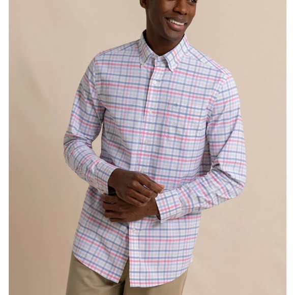 Southern Tide Gingham Long Sleeve Button Down - Picture 1 of 6